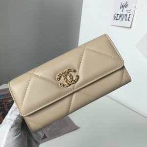 Chanel 19 long wallet with flap