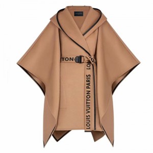 Louis Vuitton Hooded Coat Brown Women