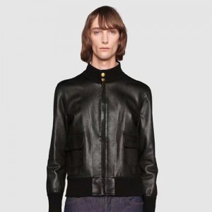 Gucci Casual Leather Jacket Men