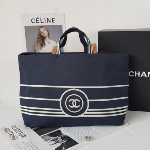 Chanel denim shopping bag (large)