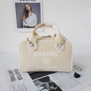 Chanel Mixed Fiber Bowling Handbag